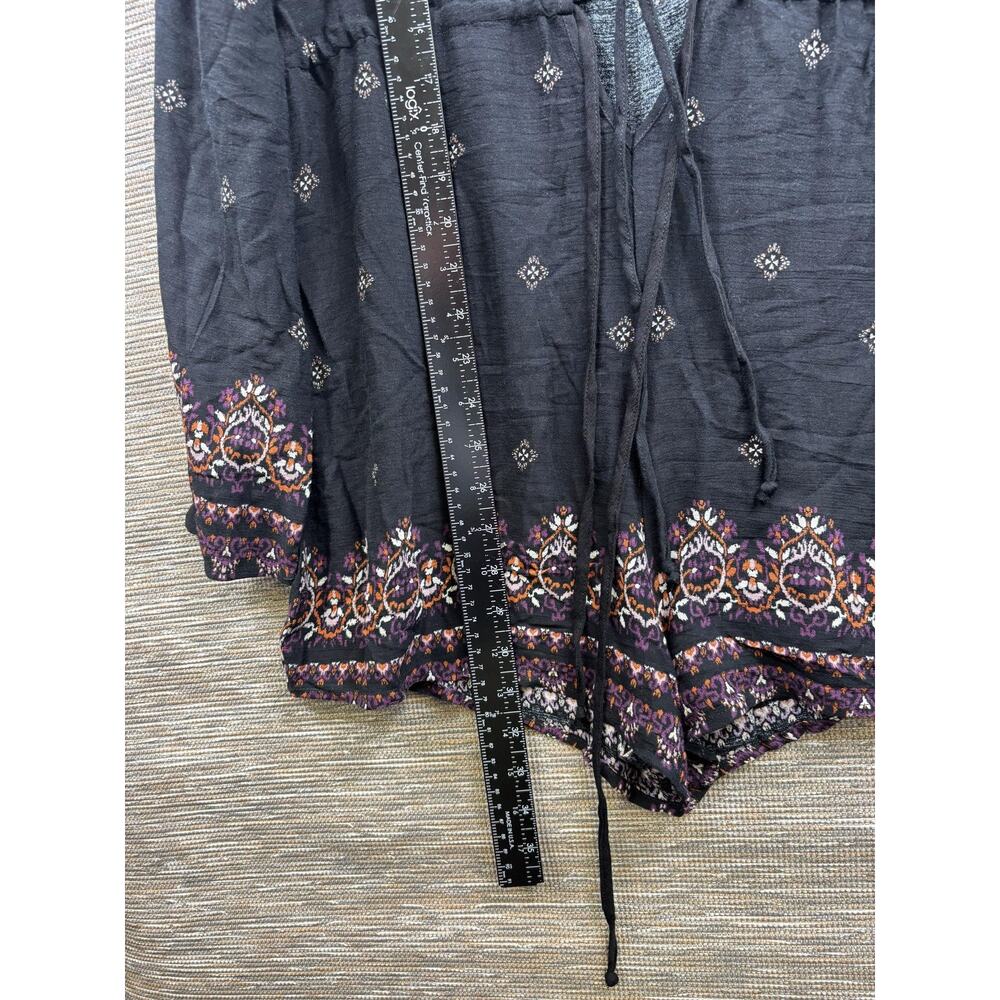 Kendall & Kylie Romper Juniors Size M Black Geometric Long Sleeve V Neck Boho - Picture 9 of 9